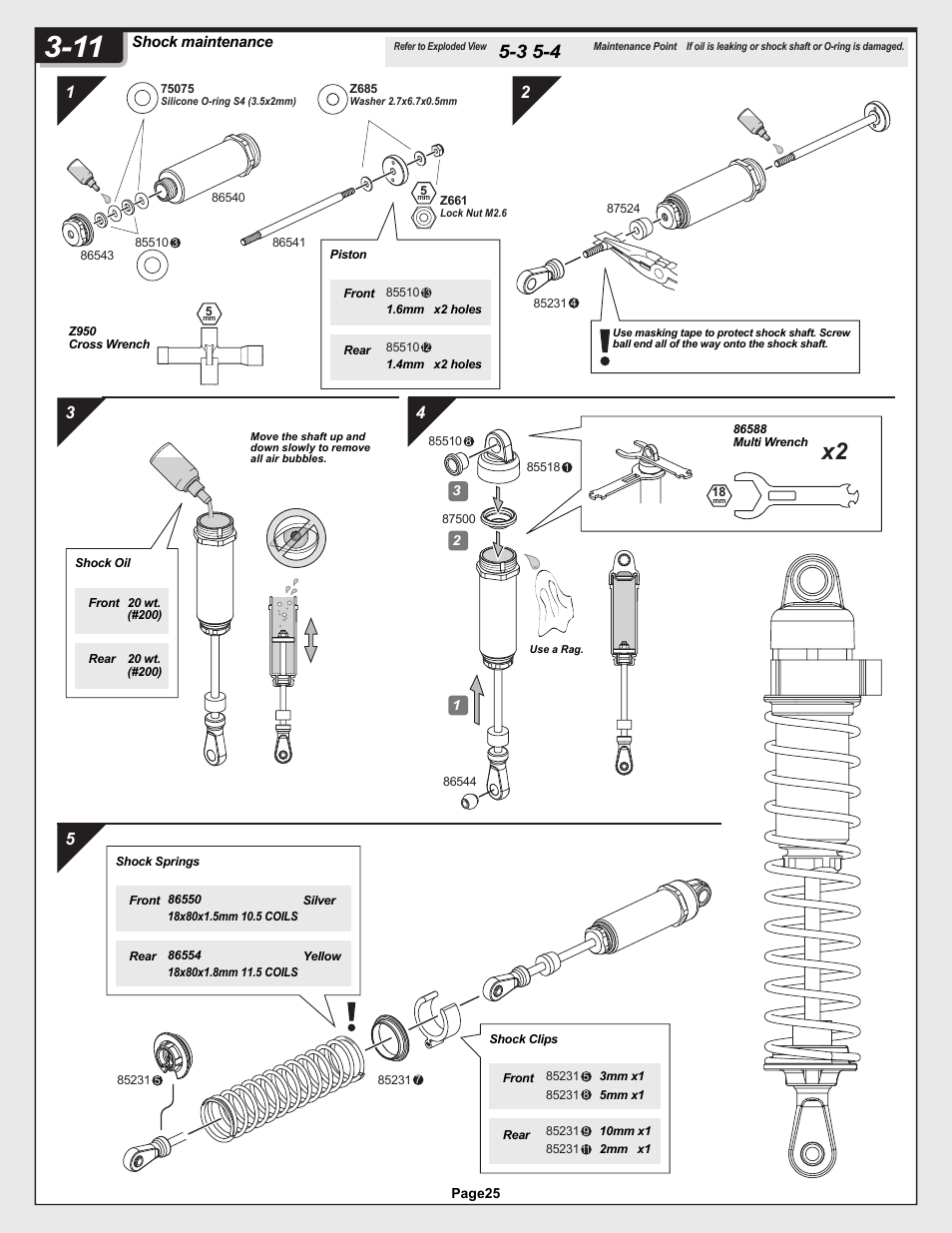 Shock maintenance | HPI Racing Helfire RTR User Manual | Page 25 / 44