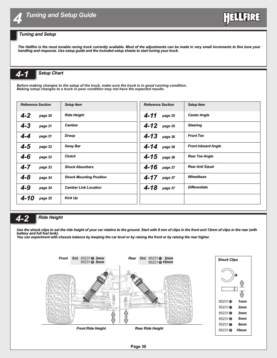 12005-1_pg30.ai, Tuning and setup guide, チューニング＆セットアップガイド | HPI Racing Helfire RTR User Manual | Page 30 / 44