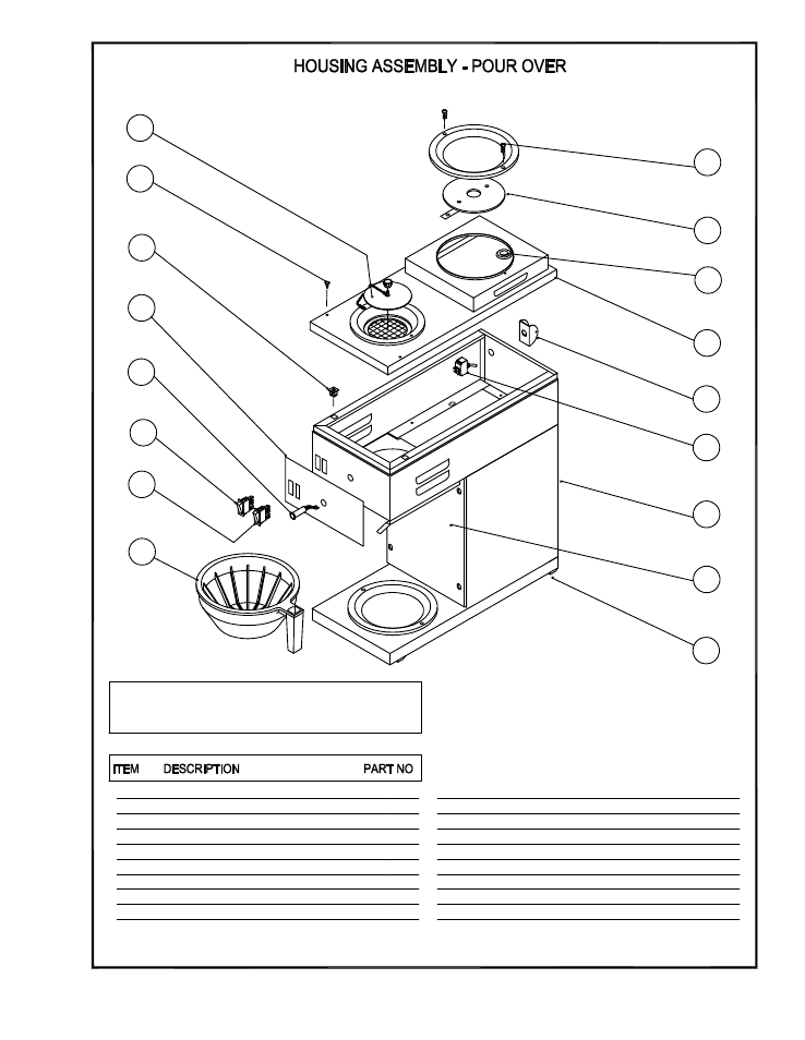 Parts list | Cecilware 2000 User Manual | Page 8 / 25