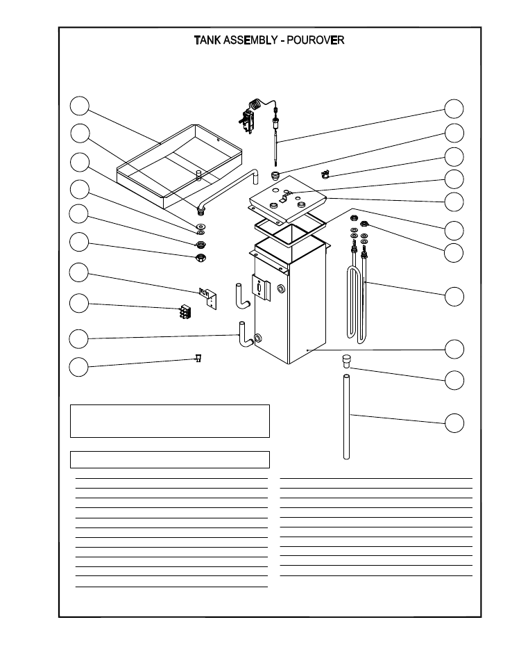 Parts list | Cecilware 2000 User Manual | Page 9 / 25