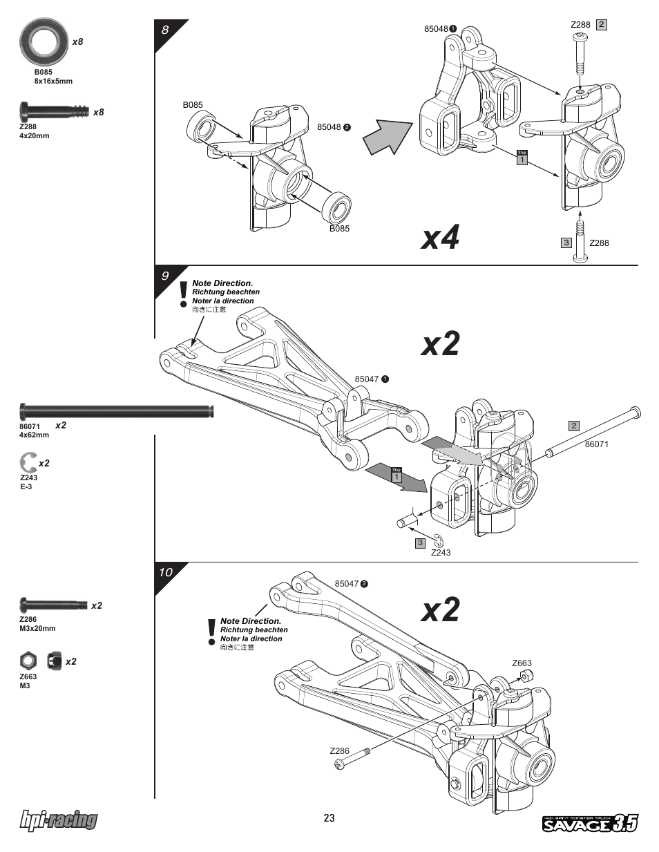 I-12881-1_p23.pdf, X4 x2 | HPI Racing Savage 3.5 User Manual | Page 23 / 68