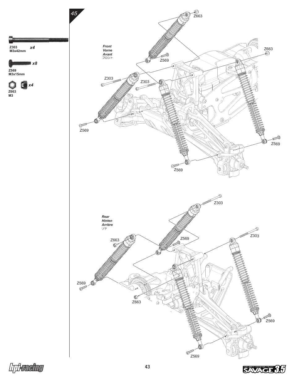 I-12881-1_p43.pdf | HPI Racing Savage 3.5 User Manual | Page 43 / 68