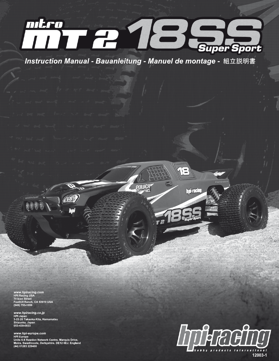 HPI Racing Nitro RS4 MT 2 18SS+ User Manual | 44 pages