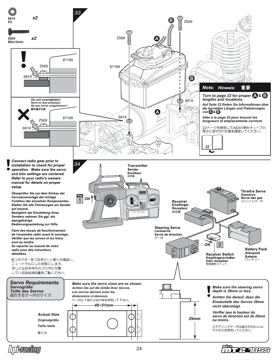 Mt2_ss_24.pdf, Servo requirements, Ab b a | HPI Racing Nitro RS4 MT 2 18SS+ User Manual | Page 24 / 44