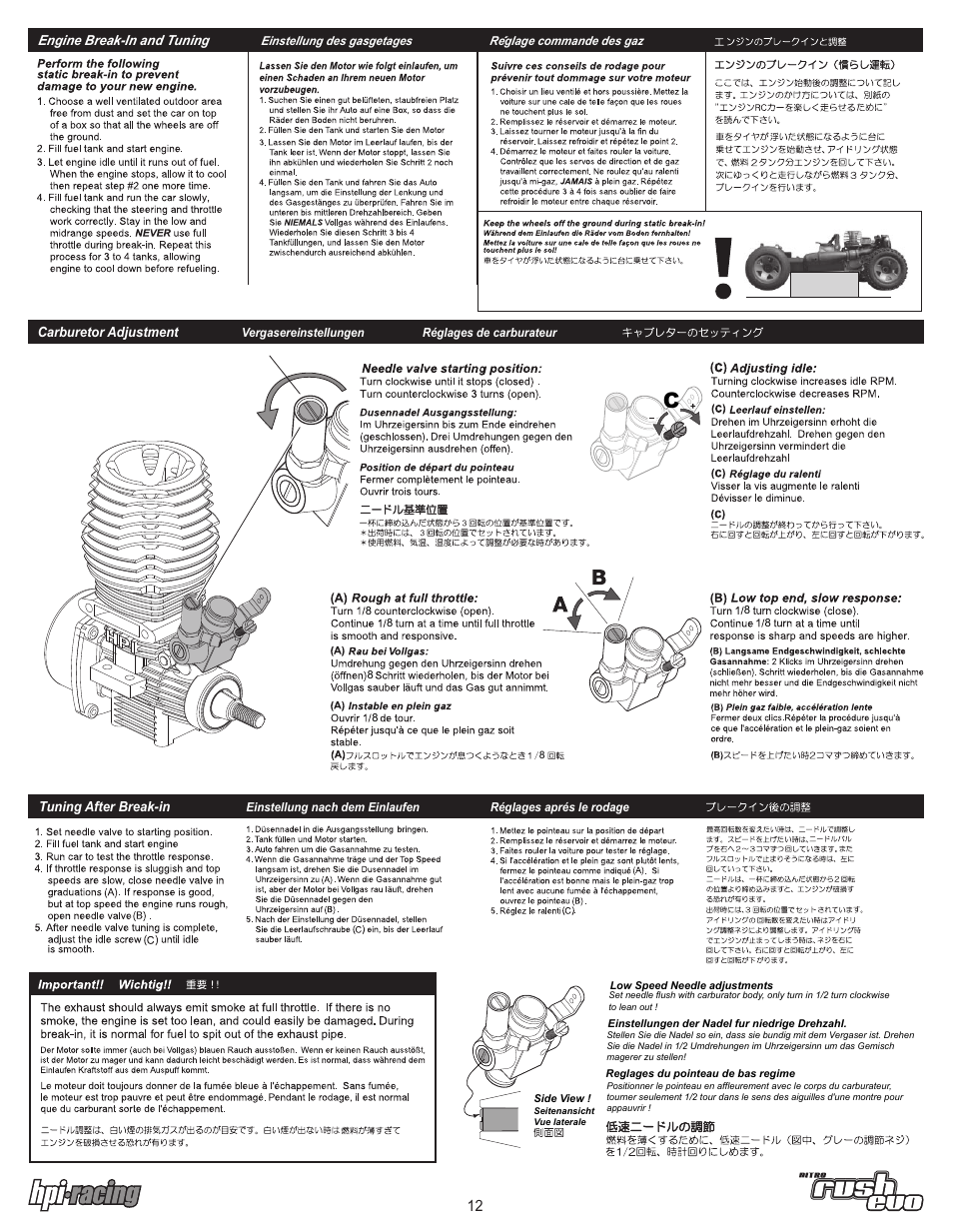 HPI Racing Rush Evo User Manual | Page 12 / 24