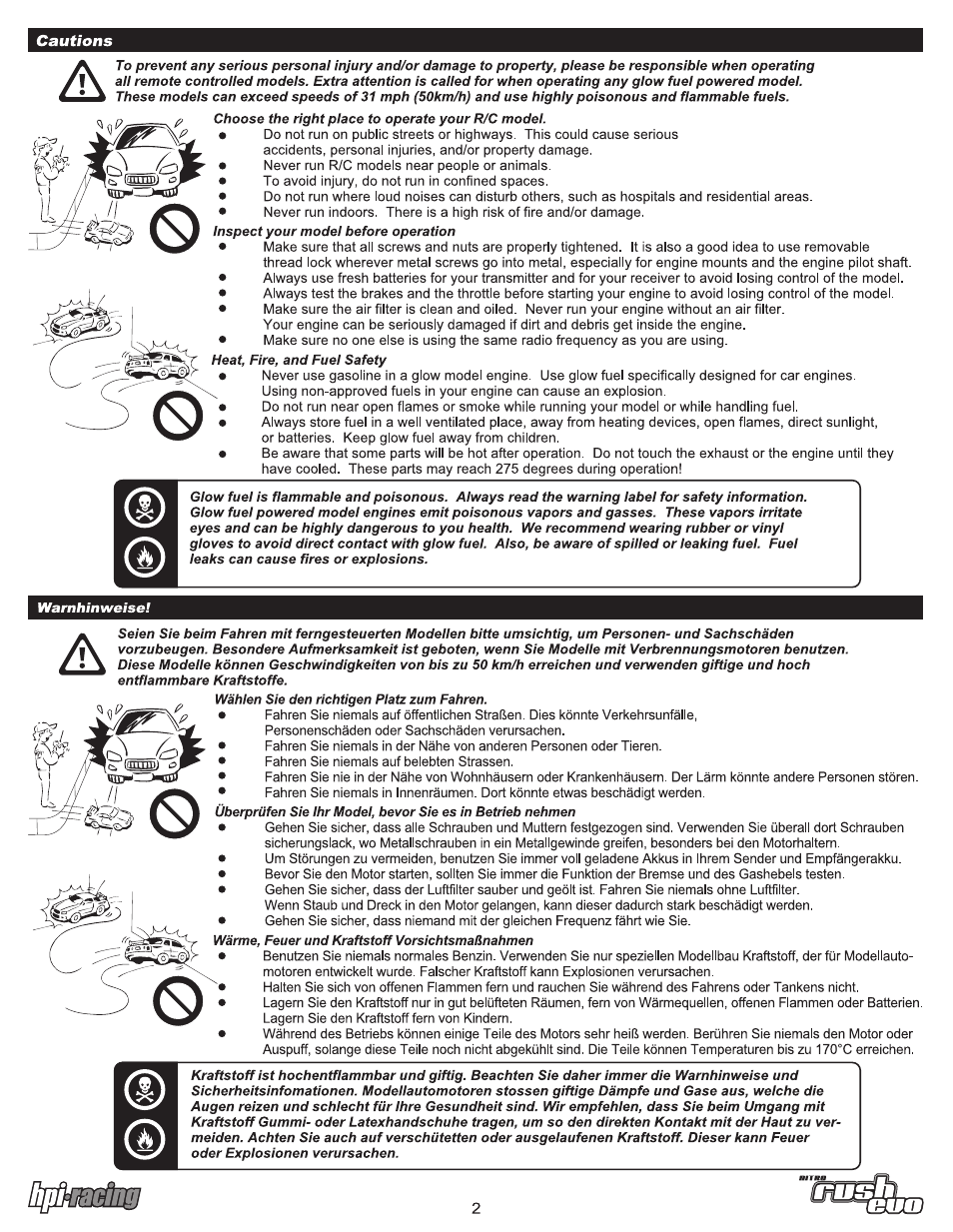 HPI Racing Rush Evo User Manual | Page 2 / 24