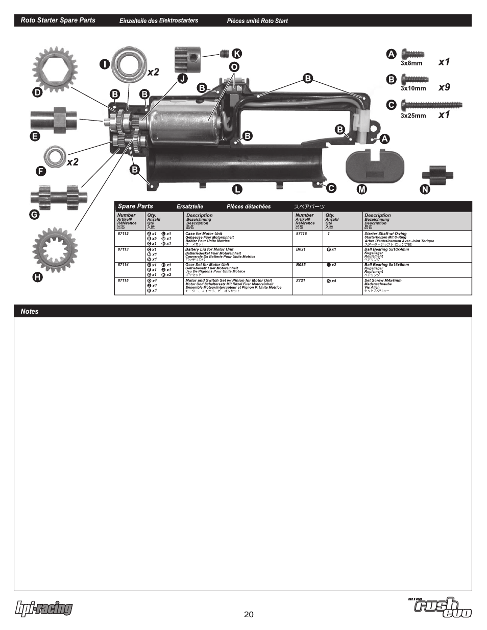 HPI Racing Rush Evo User Manual | Page 20 / 24