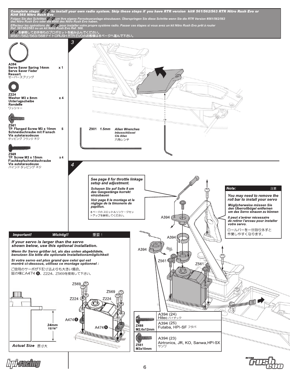 HPI Racing Rush Evo User Manual | Page 6 / 24