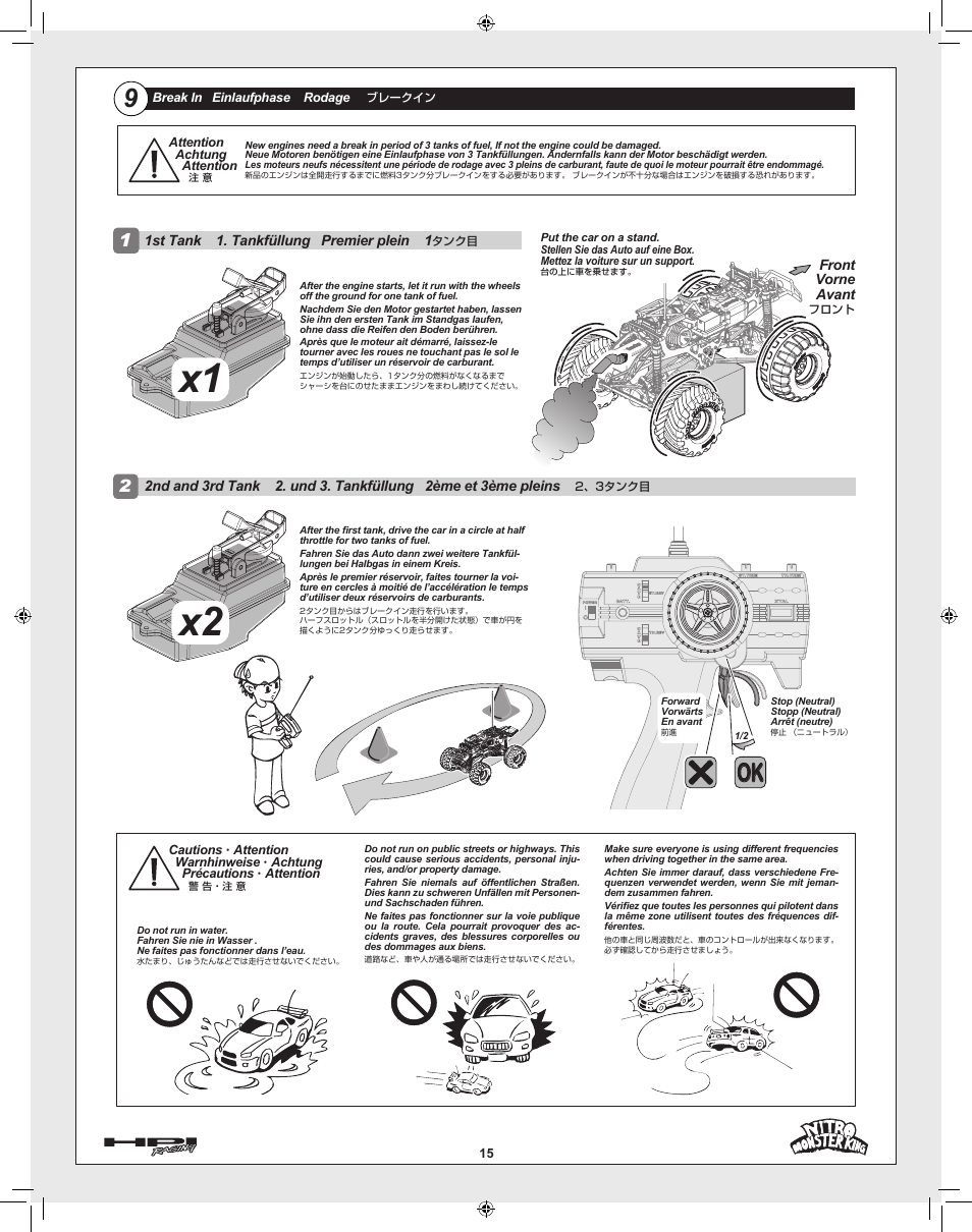 X2 x1 | HPI Racing Nitro Monster King User Manual | Page 15 / 60