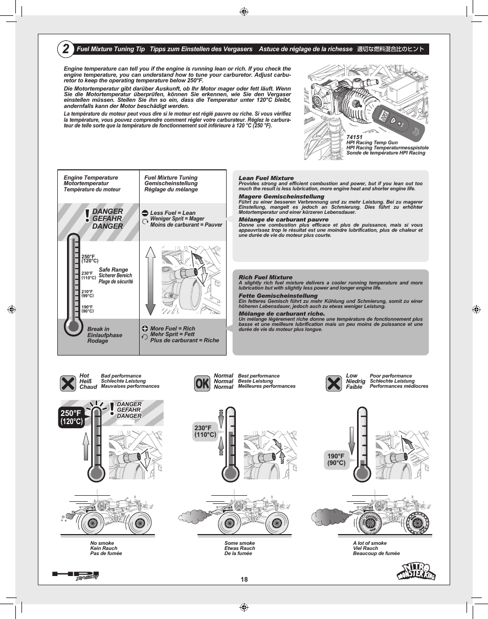 Danger gefahr danger | HPI Racing Nitro Monster King User Manual | Page 18 / 60