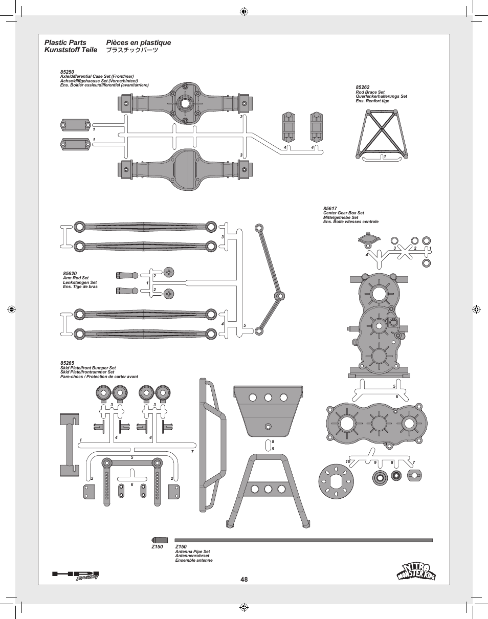 Pièces en plastique, Plastic parts kunststoff teile | HPI Racing Nitro Monster King User Manual | Page 48 / 60