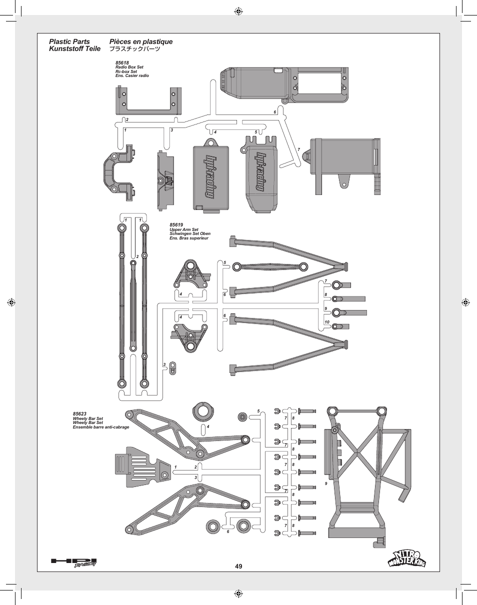 Pièces en plastique, Plastic parts kunststoff teile | HPI Racing Nitro Monster King User Manual | Page 49 / 60
