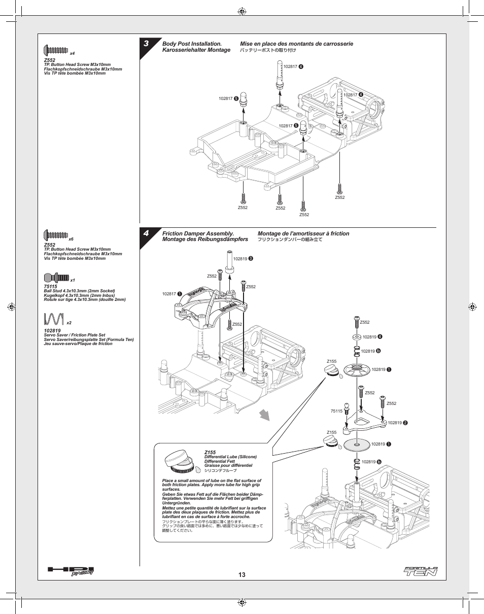 HPI Racing Formula Ten User Manual | Page 13 / 44