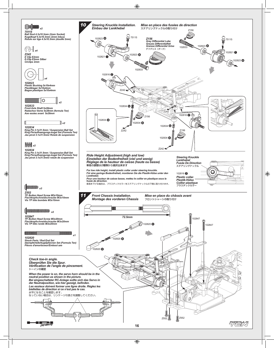 HPI Racing Formula Ten User Manual | Page 16 / 44