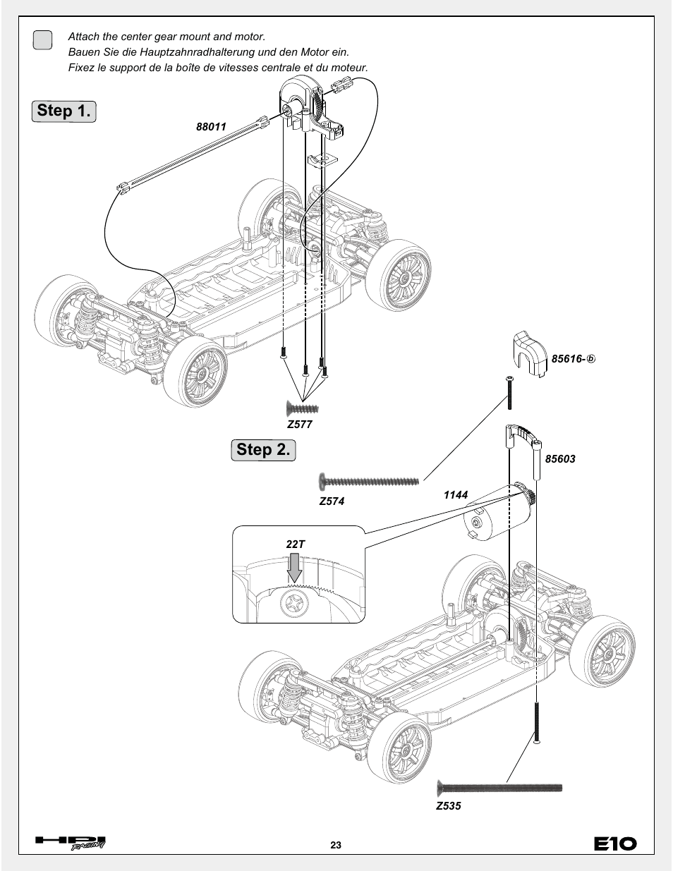 5step 1. step 2 | HPI Racing E10 User Manual | Page 23 / 36