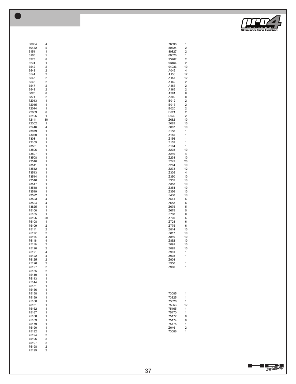 HPI Racing Pro 4 Hara Edition User Manual | Page 37 / 44