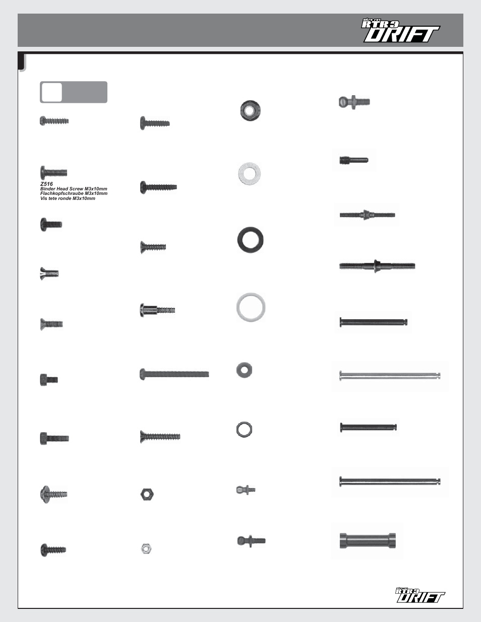 パーツ図, Pièces métalliques, Metal parts metall teile | HPI Racing Nitro RS4 3 Drift User Manual | Page 37 / 48