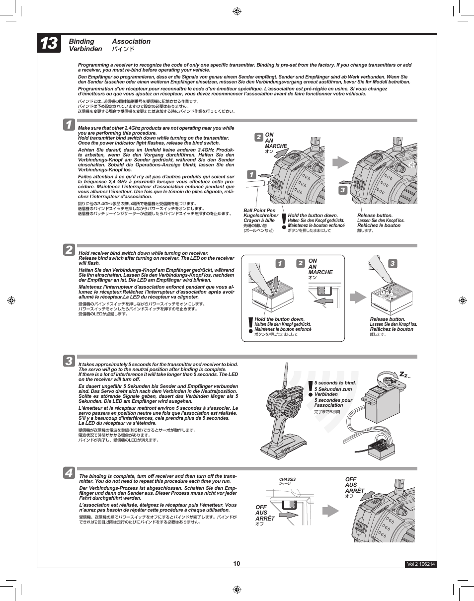 Association, Binding verbinden | HPI Racing TF-20 Radio Set User Manual | Page 10 / 12