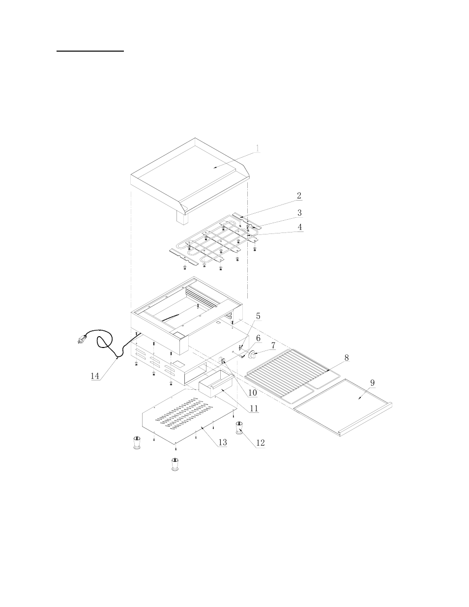 Explosion view | Cecilware EL-1624T User Manual | Page 8 / 12