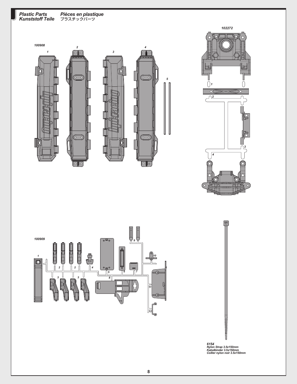 Pièces en plastique, Plastic parts kunststoff teile | HPI Racing Savage Flux Conversion User Manual | Page 8 / 48