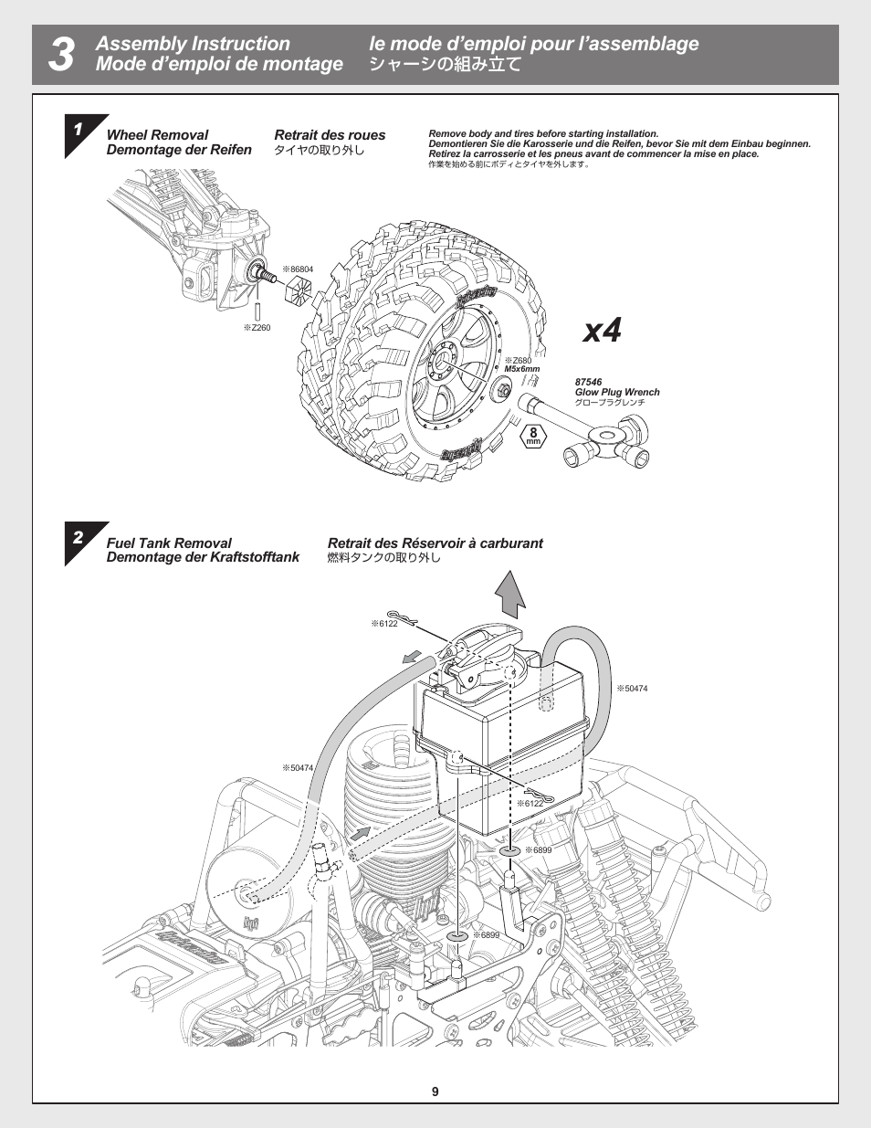 シャーシの組み立て | HPI Racing Savage Flux Conversion User Manual | Page 9 / 48