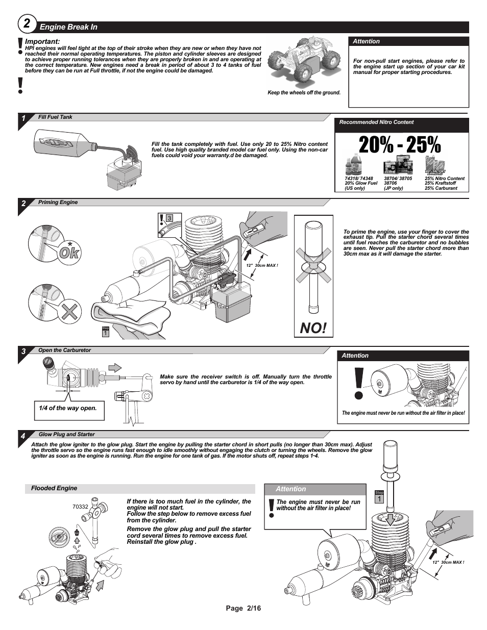 I-15204-1 pg2.ai, Engine break in | HPI Racing K4.6 HO Engine User Manual | Page 2 / 16