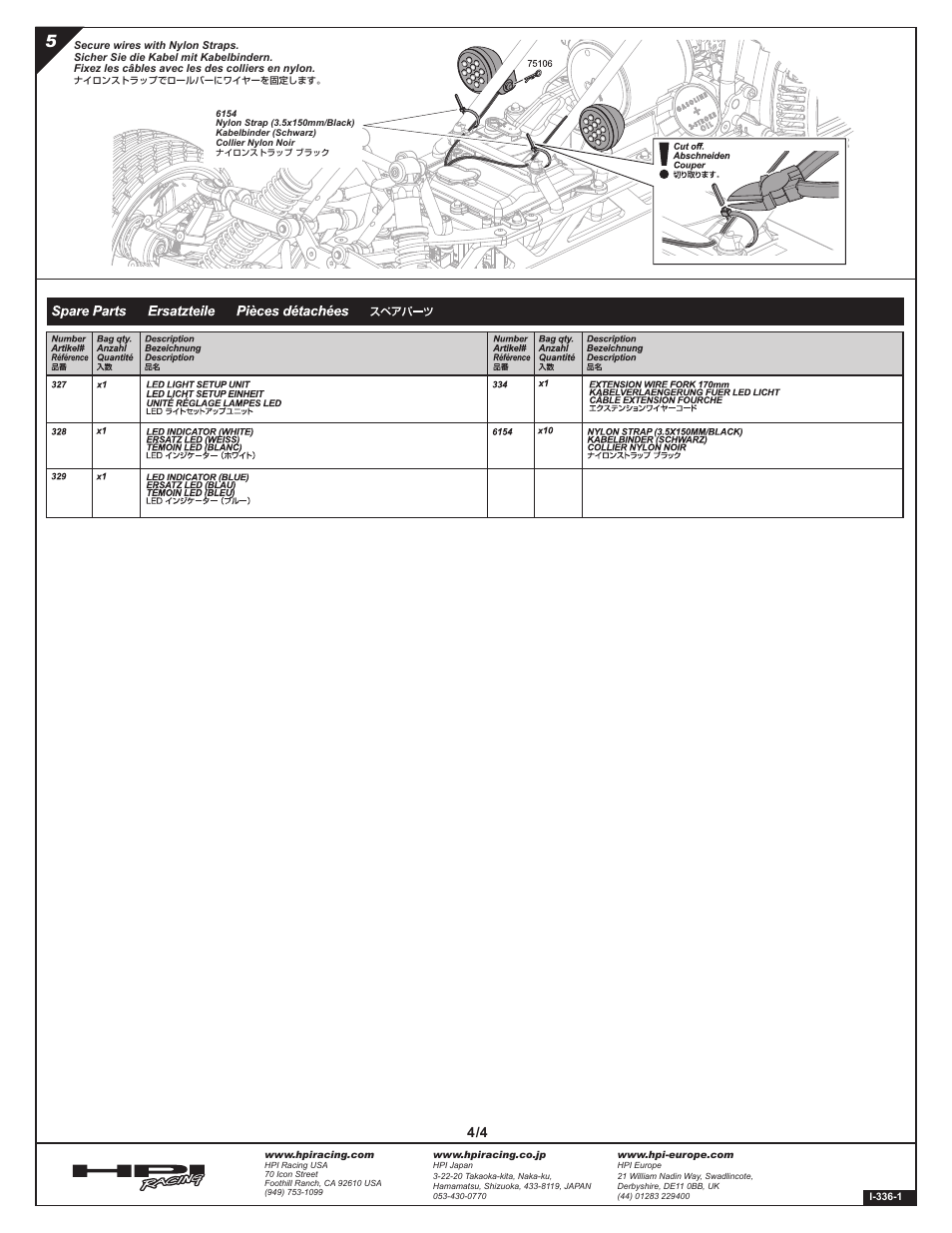 HPI Racing Baja LED Light Set User Manual | Page 4 / 4