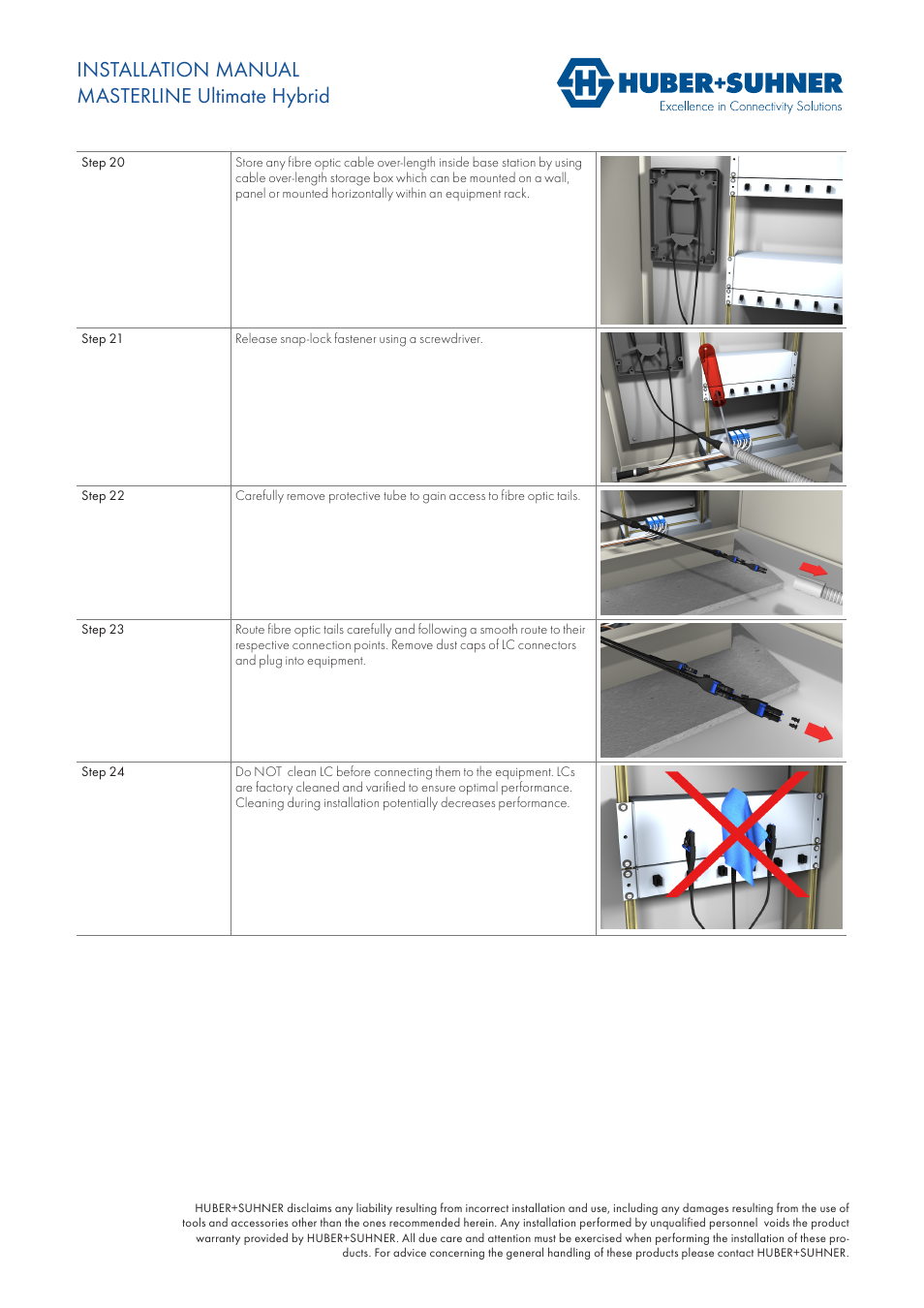 Installation manual masterline ultimate hybrid | HUBER+SUHNER MASTERLINE Ultimate Hybrid User Manual | Page 8 / 10