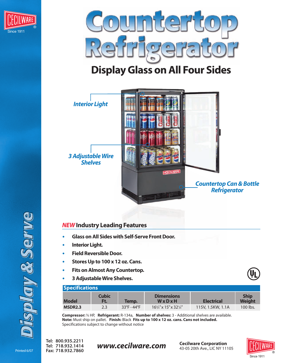 Cecilware MSDR2.3 User Manual | 1 page