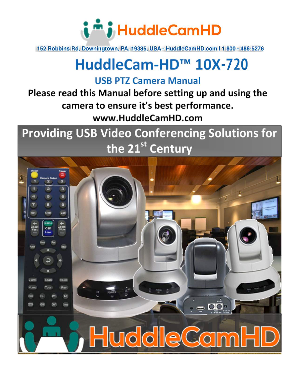 HuddleCamHD 10x 720 User Manual | 14 pages