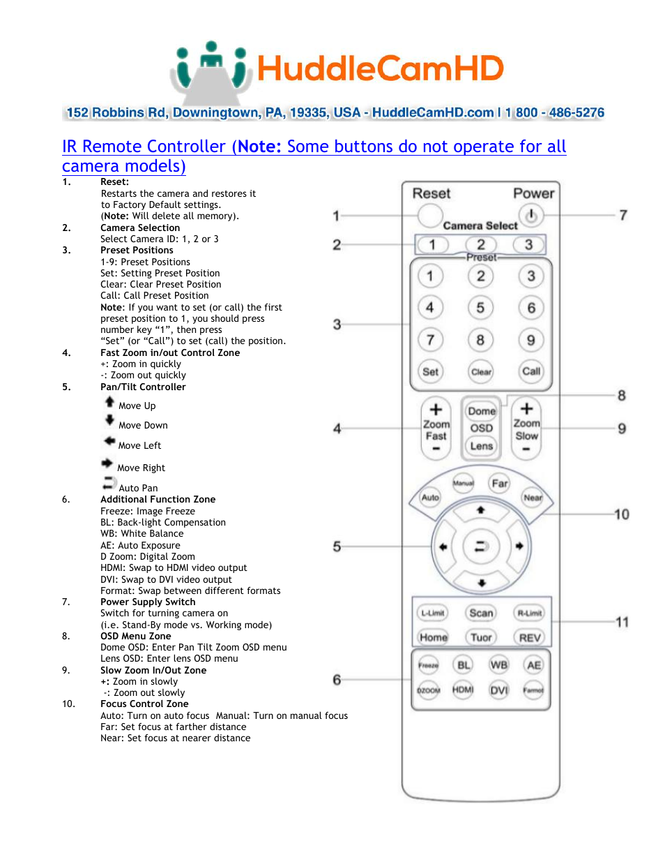 HuddleCamHD 10x 720 User Manual | Page 10 / 14
