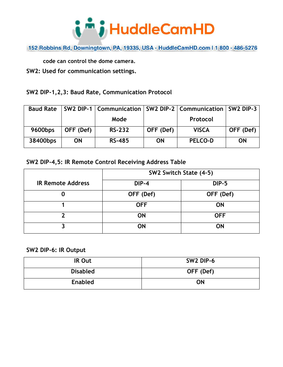 HuddleCamHD 10x 720 User Manual | Page 8 / 14