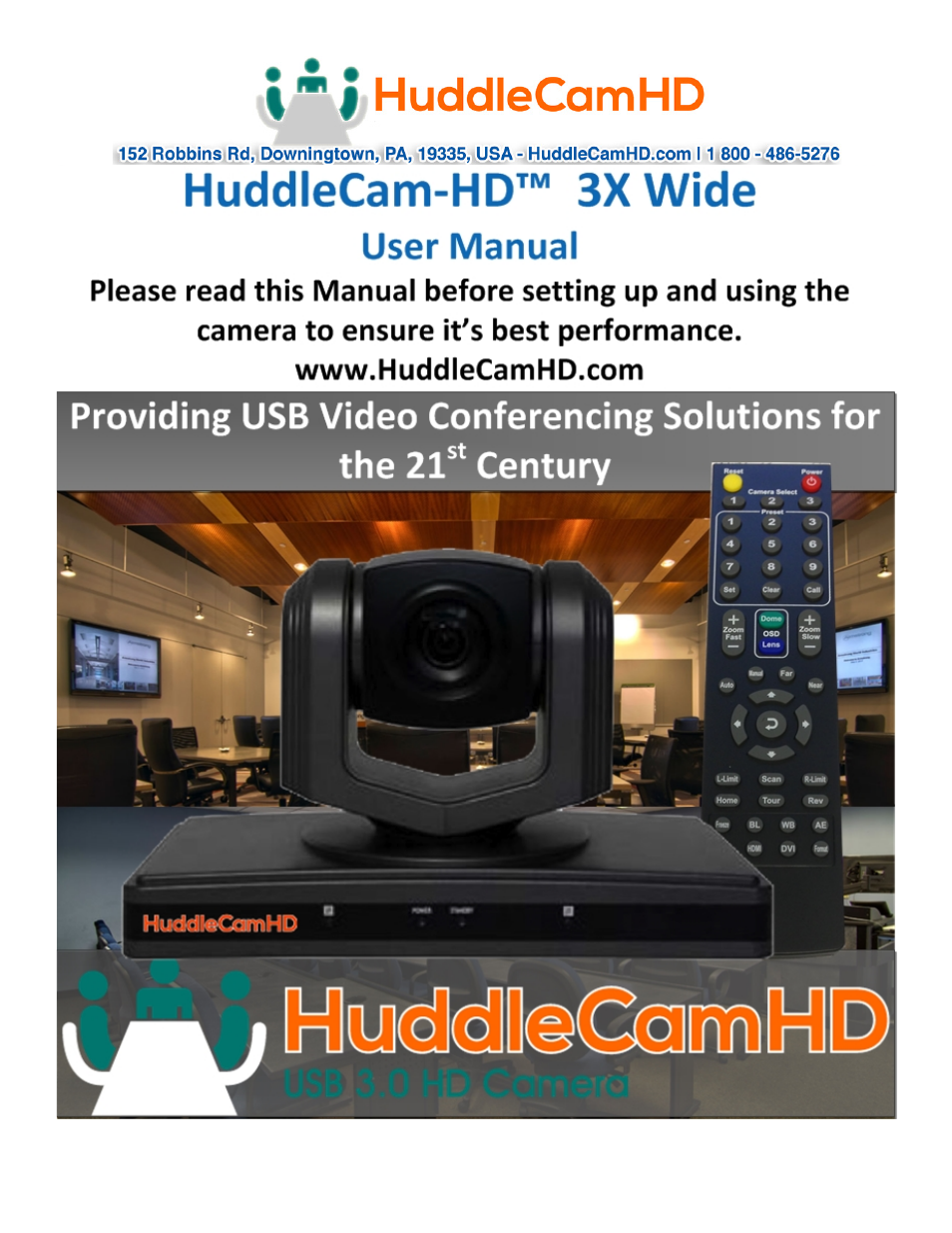 HuddleCamHD 3x Wide User Manual | 21 pages