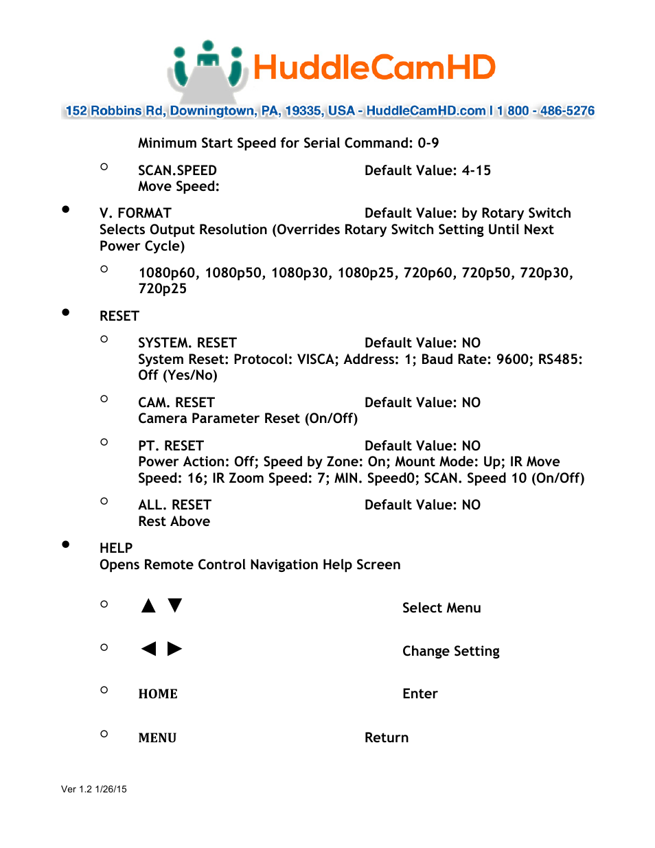 HuddleCamHD 12x User Manual | Page 13 / 21