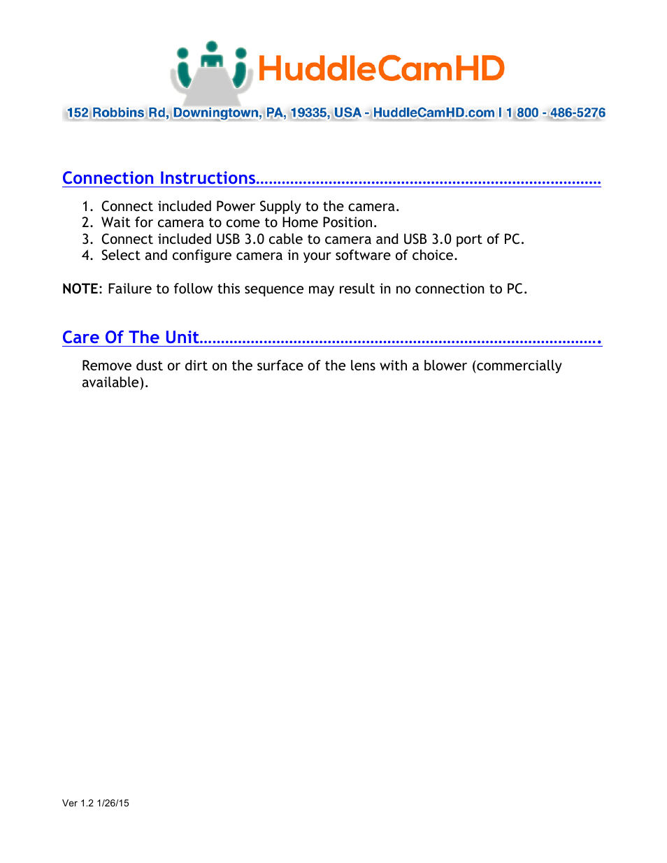 HuddleCamHD 12x User Manual | Page 16 / 21