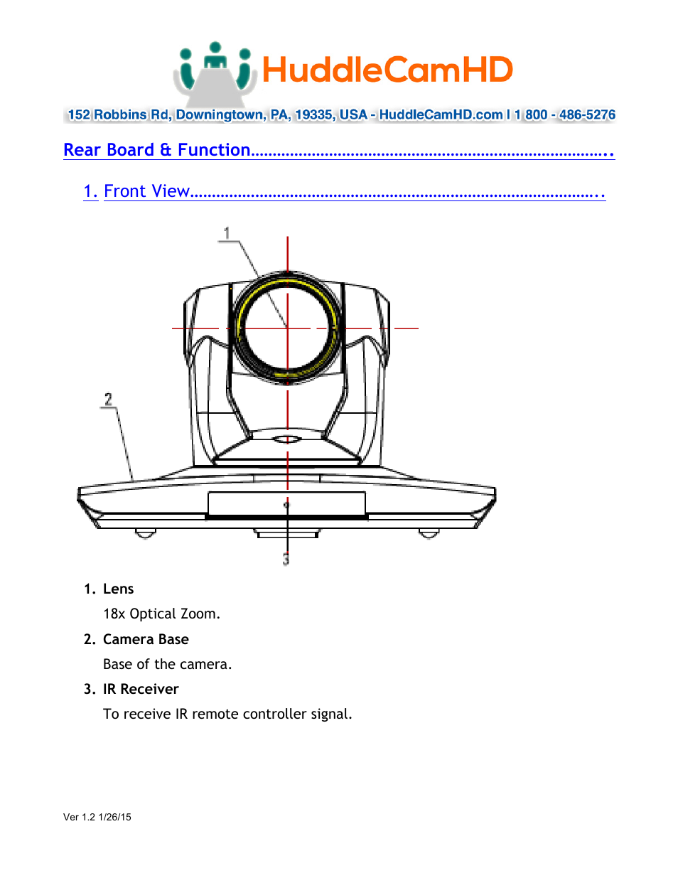 HuddleCamHD 12x User Manual | Page 4 / 21