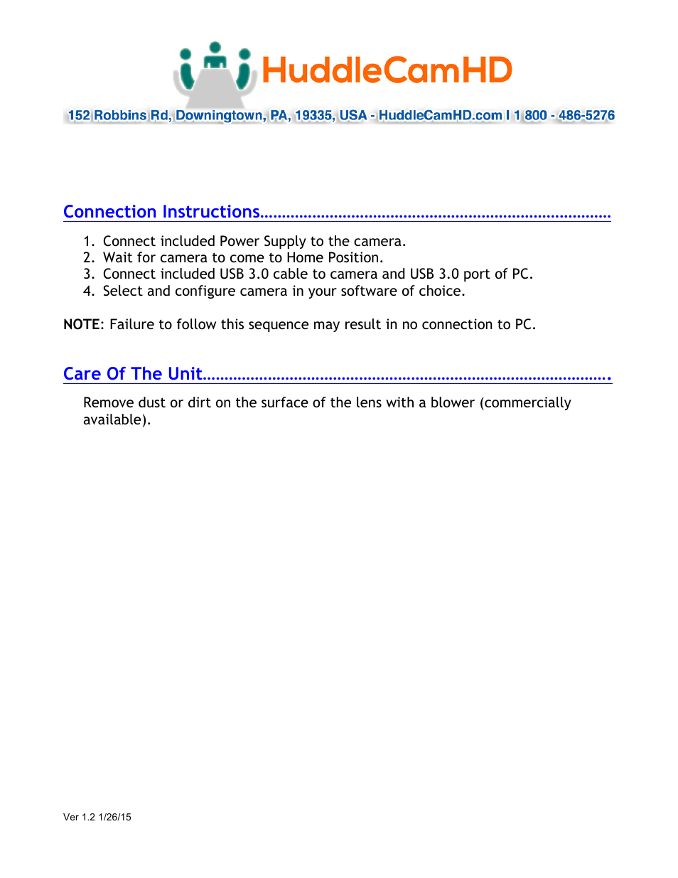 HuddleCamHD 18x User Manual | Page 13 / 20