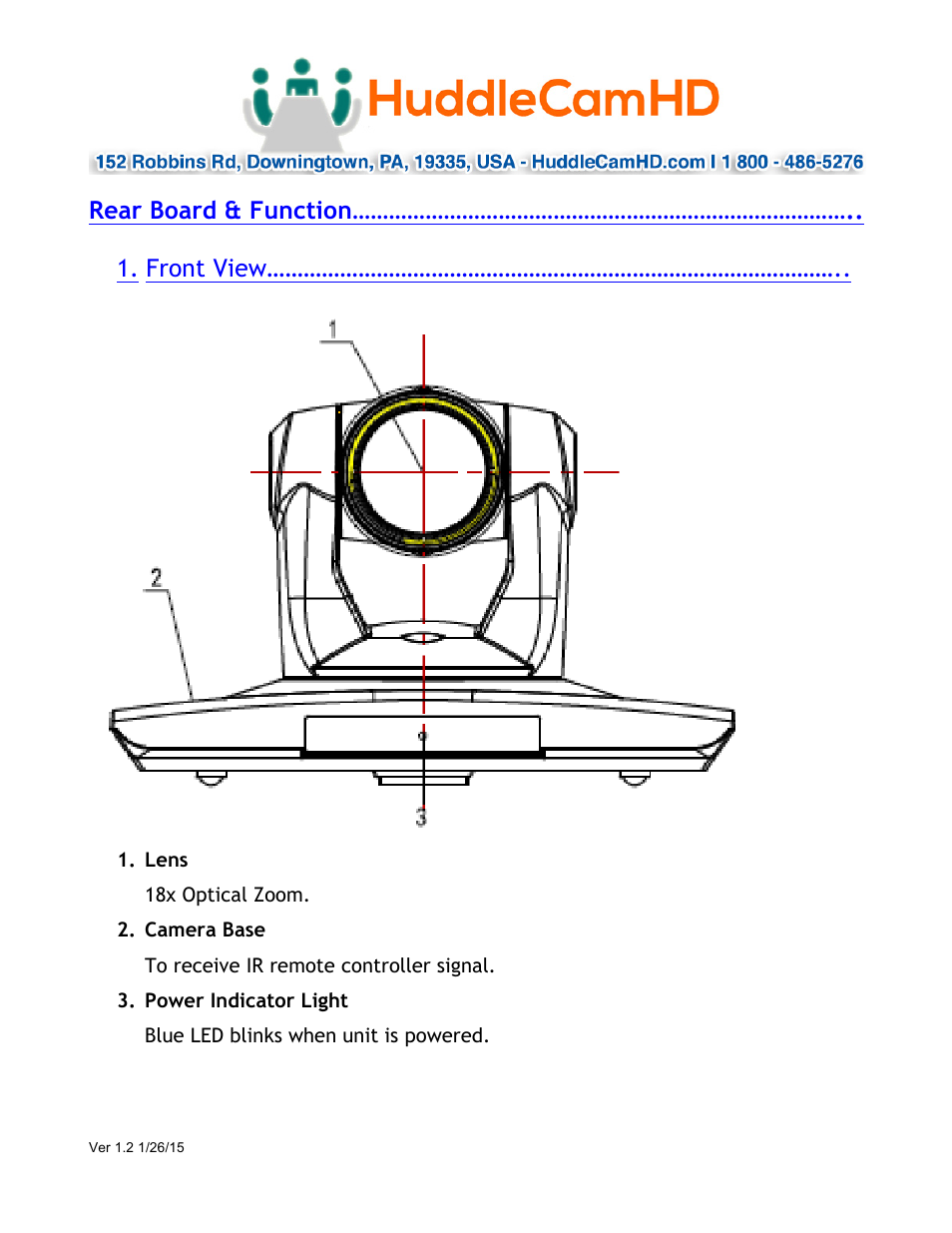 HuddleCamHD 18x User Manual | Page 4 / 20