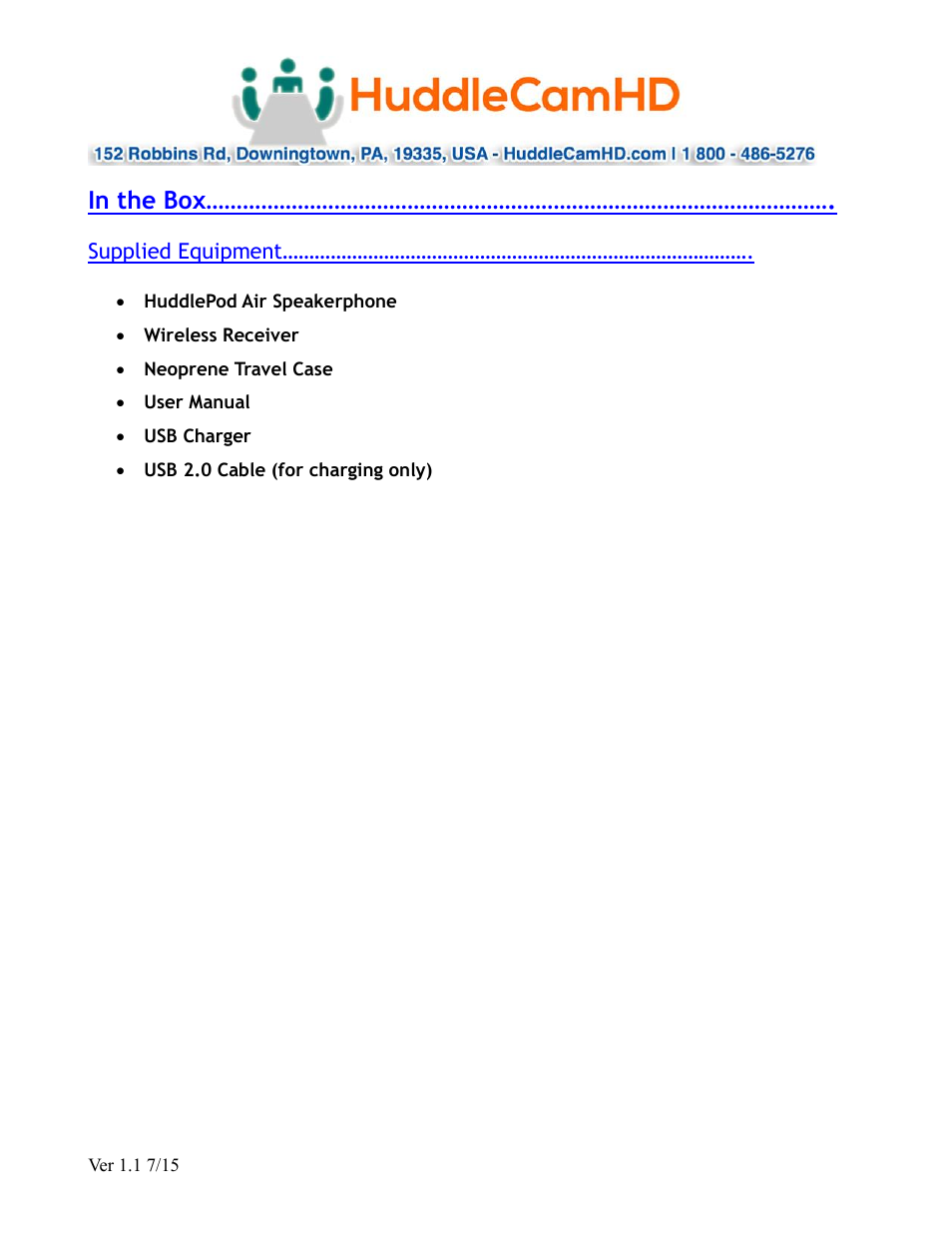 HuddleCamHD HuddlePod Air User Manual | Page 3 / 9