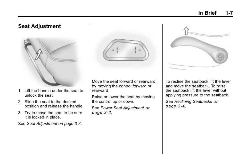 Seat adjustment, Seat adjustment -7 | Hummer 2010 H3 User Manual | Page 11 / 410