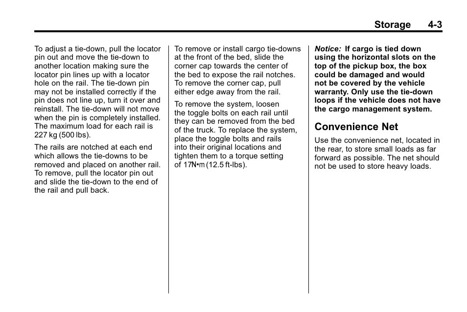 Convenience net, Convenience net -3 | Hummer 2010 H3 User Manual | Page 111 / 410