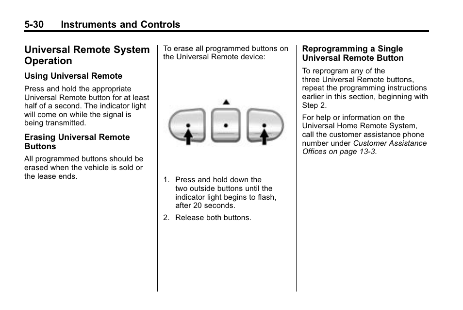 Universal remote system operation, Universal remote system, Operation -30 | Hummer 2010 H3 User Manual | Page 144 / 410