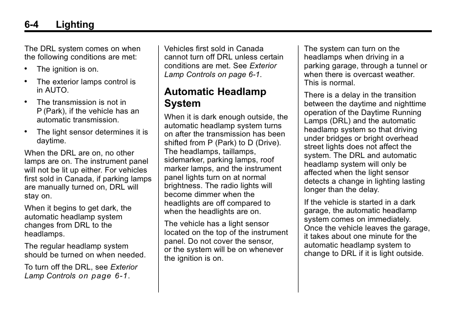 Automatic headlamp system, Automatic headlamp, System -4 | 4 lighting | Hummer 2010 H3 User Manual | Page 148 / 410