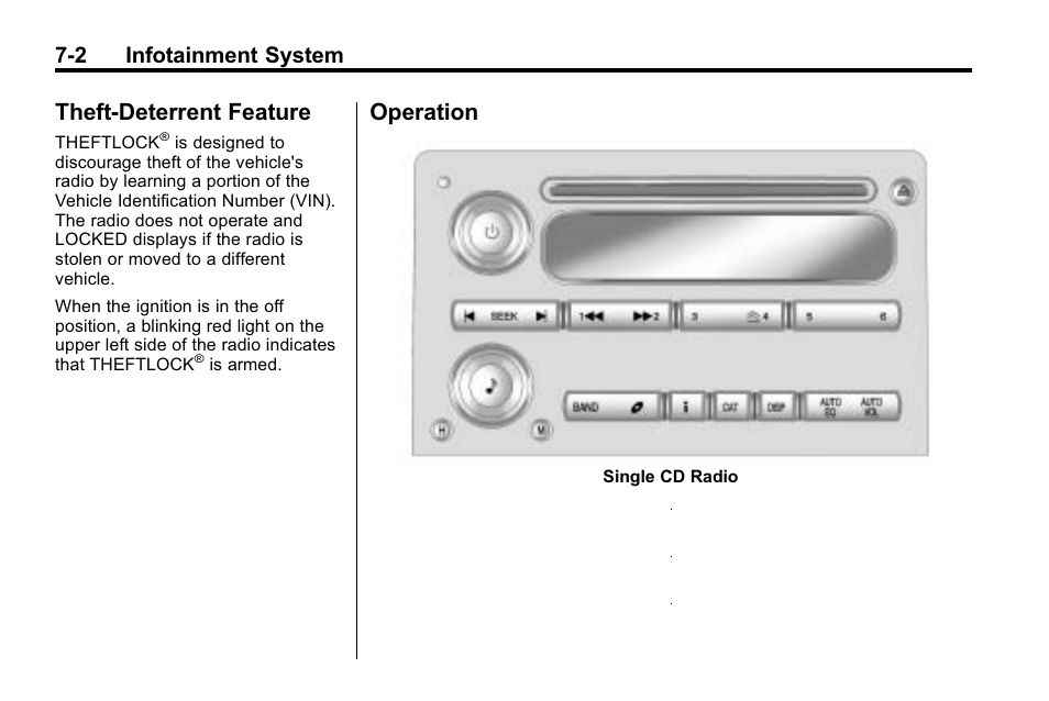 Theft-deterrent feature, Operation, Theft-deterrent feature -2 operation -2 | Taking, 2 infotainment system | Hummer 2010 H3 User Manual | Page 156 / 410