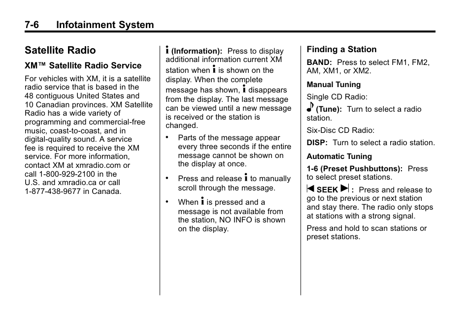 Satellite radio, Satellite radio -6, Give | 6 infotainment system | Hummer 2010 H3 User Manual | Page 160 / 410