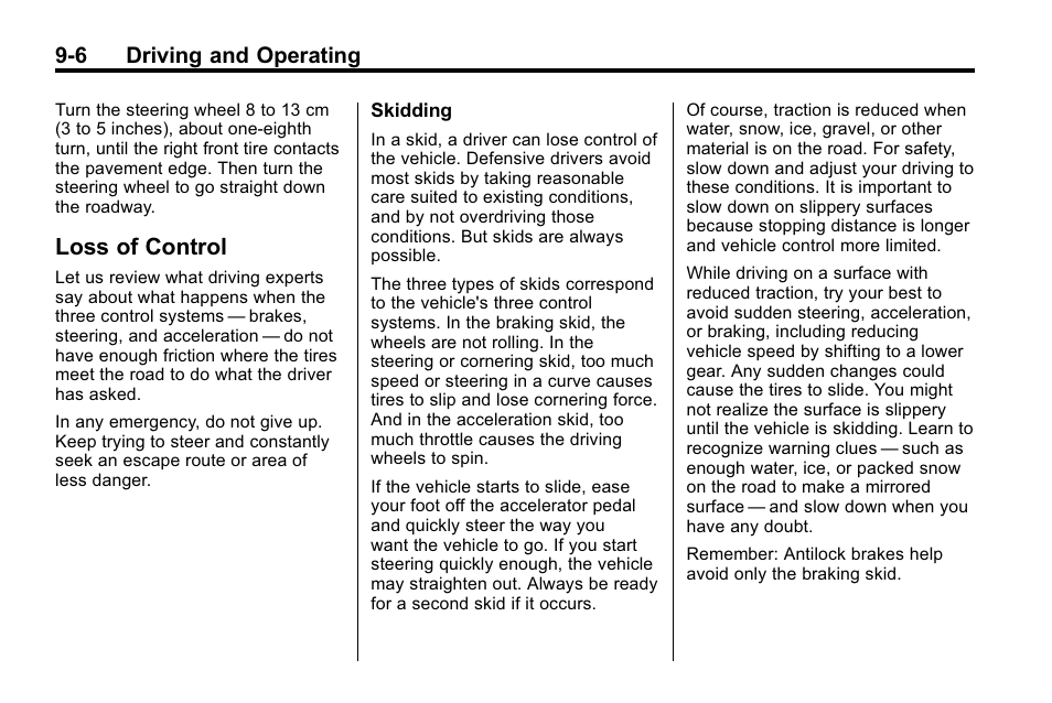 Loss of control, Loss of control -6, Engine | 6 driving and operating | Hummer 2010 H3 User Manual | Page 190 / 410