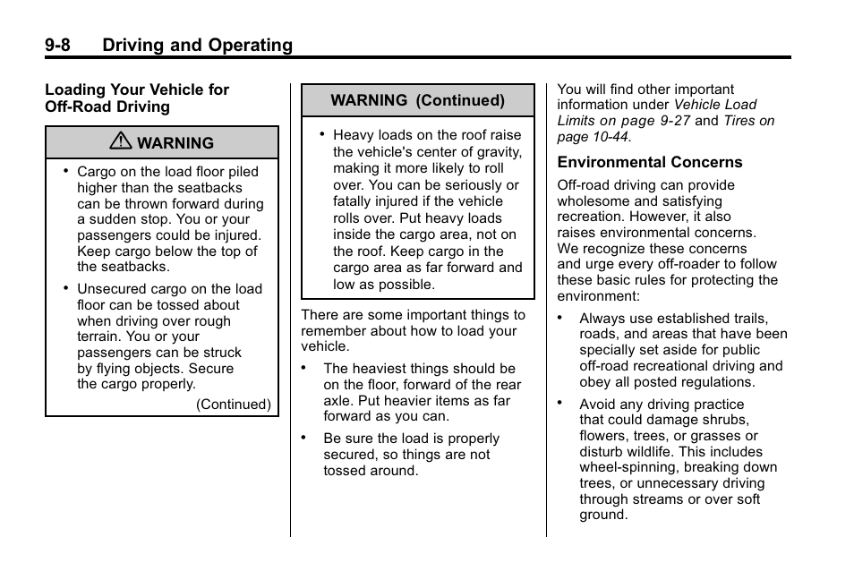 8 driving and operating | Hummer 2010 H3 User Manual | Page 192 / 410