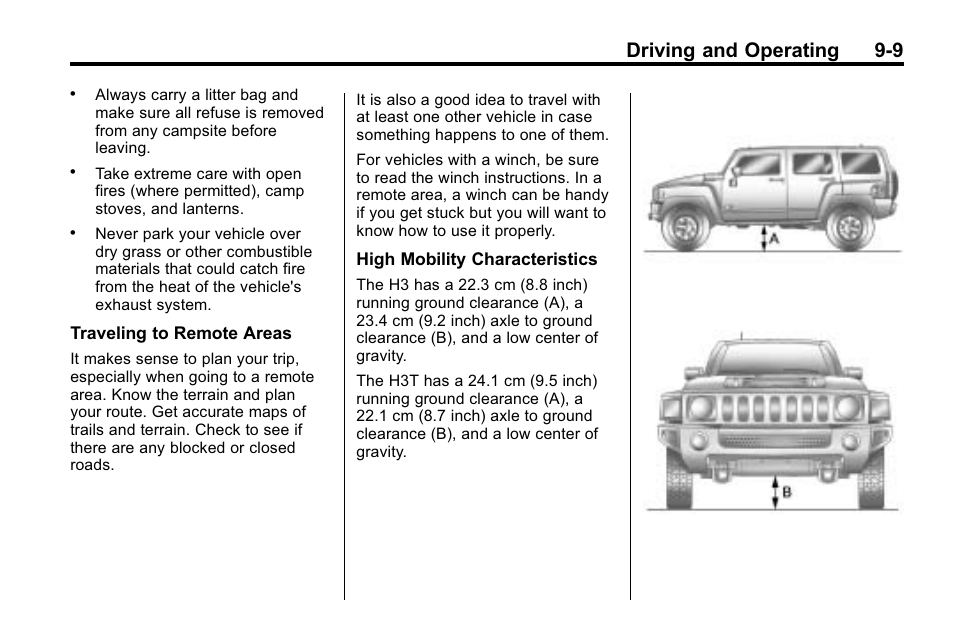 Driving and operating 9-9 | Hummer 2010 H3 User Manual | Page 193 / 410