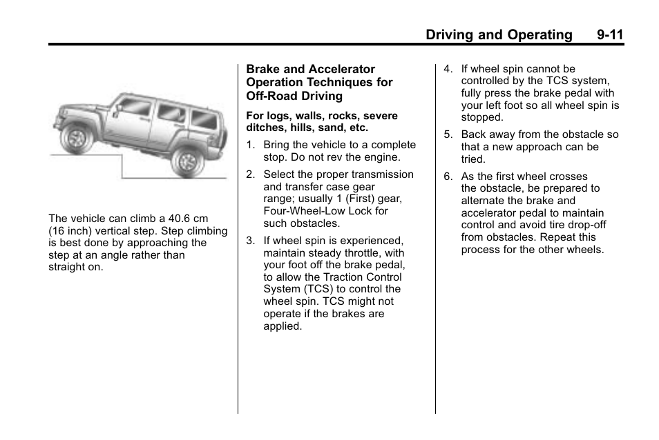 Driving and operating 9-11 | Hummer 2010 H3 User Manual | Page 195 / 410