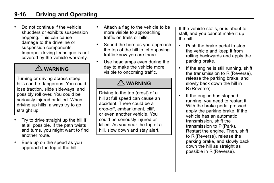 16 driving and operating | Hummer 2010 H3 User Manual | Page 200 / 410